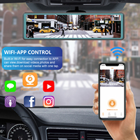 Caméra de tableau de bord WiFi 3 canaux 2,5K 12 pouces avec miroir rétroviseur, caméra de tableau de bord avant, arrière et intérieure à 3 objectifs 2K WiFi GPS
