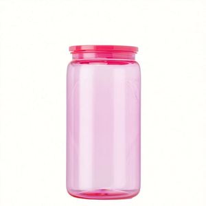 Gobelets en forme de canette de bière de 16 oz, bouteille à boisson en plastique givré de 16 oz avec couvercle - Product Image 4