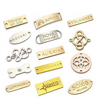 Plaque de logo personnalisée en métal, plaqué or, gravée au laser OEM, pour sac à main, bagage, valise, ordinateur portable, sac à dos