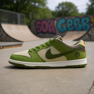 รองเท้าสเก็ตบอร์ด Sb Dunk Low Yuto Horigome Matcha Lace-Up Toe สีเขียว ทำจากผ้าหนังกลับและผ้าใบ ระบายอากาศได้ดี พื้นรองเท้าทำจากยาง เหมาะสำหรับทุกฤดูกาล - Product Image 2