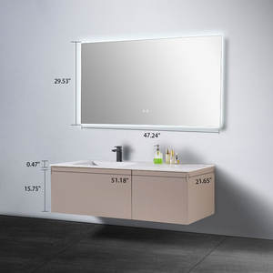 מפעל foshan לשטוף האגן ארון קיר רכוב ארון בגדים mdf דיקט הסגירה רכה אמבטיה יהירות עם כיור יחיד - Product Image 3