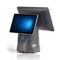 Système de point de vente tactile à double écran SUNSON SP01, nouveau modèle 15,6 pouces, Intel I3/I5/I7, Windows 10, imprimante intégrée 80 mm, résolution FHD