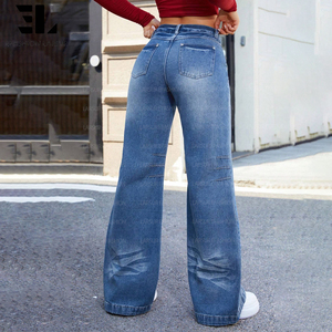 LARSUR Xintang Guangzhou Cina Fabbrica Produttrice di Jeans in Denim Fornitore Grossista Jeans Classici Larghi da Donna - Product Image 3