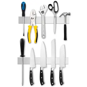 Porte-couteau magnétique Accessoires de cuisine Produits sans poinçon Bande de porte-couteaux magnétique en acier inoxydable avec forte force magnétique