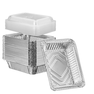 Factory Price Disposable Aluminum Foil Trays for <b>Takeaway</b> Rectangle <b>Container</b> with Paper/Plastic Lids - Product Image 1
