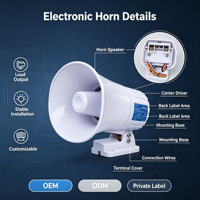 120dB 30Watt 1Nada Klakson Alarm Kabel ABS Piezo Siren IP65 Sistem Keamanan Rumah Dalam/Luar Ruangan 12V DC Bracket