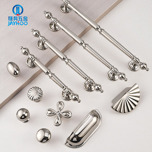 JAYHOO French Style Cabinet <b>Handles</b> Nickel Plated <b>Copper</b> Bar Drawer Wardrobe Door Knobs Modular Installation Durable - Product Image 1