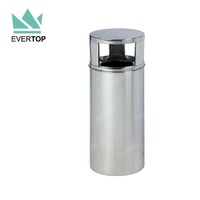 DB-65J poubelle à trois voies en métal intérieur extérieur hôpital poubelle avec capot de pluie haut poubelle commerciale poubelle ronde 6 Gal