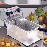Friteuse électrique professionnelle pour restaurant commercial, en acier inoxydable, 11 L, double cuve, friteuse électrique commerciale