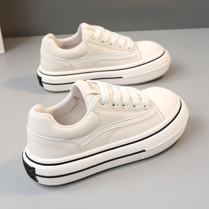 Zapatos de Mujer Nuevos 2024 con Punta Redonda, Cordones, Estilo Casual, Plataforma Gruesa, Aumentan la Estatura, Zapatos de Moda para Estudiantes - Product Image 4