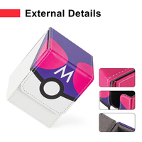 Boîte de rangement en cuir PU de qualité supérieure pour cartes TCG 100+ avec pochettes individuelles, étui portable haute capacité pour cartes de visite et cartes à collectionner avec fermeture à bouton-pression