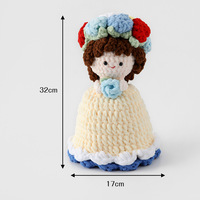 Bouquet de mariée en peluche tressé à la main, style sucette glacée, double face, grande fleur, style poupée, 20x22cm, pour la saison des mariages