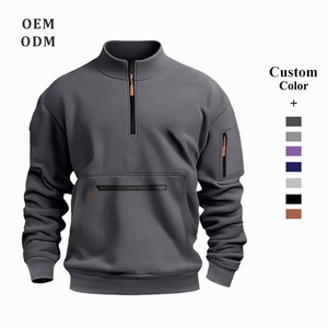 <span class=keywords><strong>Felpa</strong></span> da <span class=keywords><strong>Uomo</strong></span> Streetwear in Pile <span class=keywords><strong>con</strong></span> Cerniera, Logo Personalizzato e Collo Alto, Abbigliamento Sportivo Sostenibile per Primavera Autunno - Product Image 1