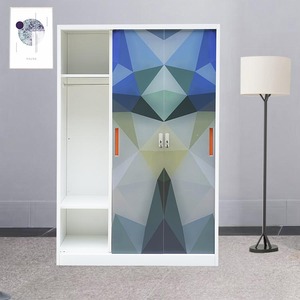 Porte coulissante en acier imprimé numérique Meubles de chambre à coucher <span class=keywords><strong>3</strong></span> <span class=keywords><strong>portes</strong></span> <span class=keywords><strong>Armoire</strong></span> à fleurs imprimée <span class=keywords><strong>Miroir</strong></span> en métal <span class=keywords><strong>Armoire</strong></span> de placard <span class=keywords><strong>Armoire</strong></span> Prix - Product Image 4
