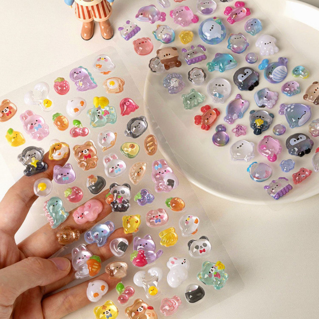 Wholesale Decorative Stickers Phone Back Cover Sticker Products Emblem Resin Epoxy Domed Sticker Sheet
