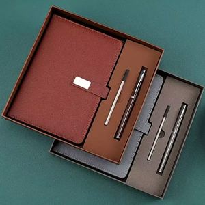 A5 Custom Printing Leather Journal Gift Set Premium <b>Notebook</b> with Pen and Gift Box & Refills Corporate Business Stationery Set - Product Image 5