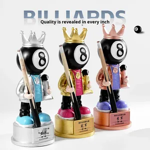 Salón de billar negro ocho resina conmemorativa ecológica diseño libre trofeo hecho a medida Snooker competición campeón tallado - Product Image 1