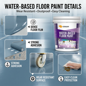 <span class=keywords><strong>Peinture</strong></span> de sol époxy aqueuse CINGOO avec garantie de 25 ans pour l'auto-nivellement des sols d'atelier, de parking, de sous-sol et d'usine, certifiée CE/ISO, compatible OEM - Product Image 3