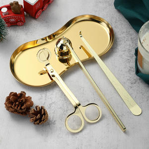Ensemble d'accessoires de luxe en acier inoxydable écologique 3 pièces en gros, comprenant des bougies, un coupe-mèche, un éteignoir - Product Image 2