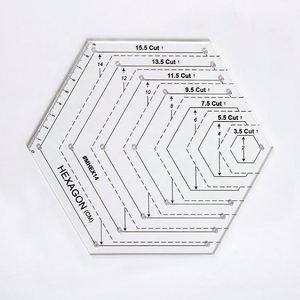 Juego de reglas acrílicas para acolchado, con formas de triángulo, hexágono y diamante, herramientas de costura y dibujo hechas a mano para sastres - Product Image 3