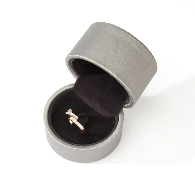 Custom Round Paper Ring Box with Velvet Insert Rigid Jewelry Packaging Box OEM Manufacturer