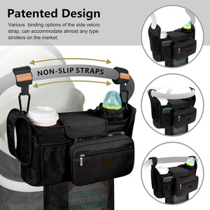 Bolsa de Transporte <span class=keywords><strong>para</strong></span> Cochecito de Bebé, Diseño Moderno, Tela Oxford, Ajustable <span class=keywords><strong>para</strong></span> Todas las Estaciones, Portavasos 3 en 1, Correa de Hombro Ajustable, Bolso Desmontable - Product Image 2