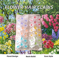 Lot de 12 pinces à cheveux en résine grande fleur, style européen et américain, couleur personnalisable, pour cheveux épais de filles - Vente en gros