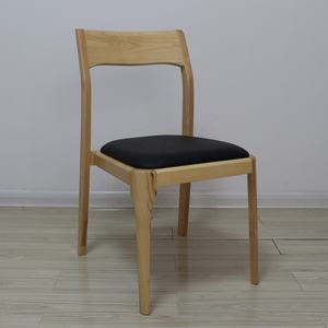 Bằng Gỗ Bắc Âu Ánh Sáng Sang Trọng Khách Sạn Cafe Da Bọc Ghế Ăn Stackable - Product Image 2