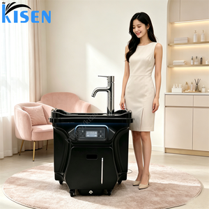 KISEN Évier portable électrique sans plomberie avec réservoirs d'eau chaude pour lavage des mains et shampoing, idéal pour expositions, hôtels et salons - Product Image 6