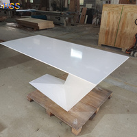 Mesa de oficina moderna Ideas de diseño de escritorio Mesa de presidente de superficie sólida blanca Forma de Z Oficina de secretaria inteligente Precio de escritorio ejecutivo