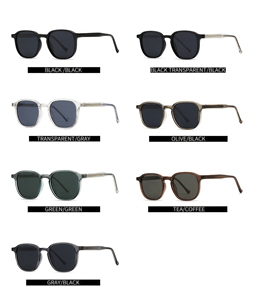 Lunettes de soleil rétro pour hommes avec verres colorés, logo personnalisé, monture ovale unique, OEM, UV400, anti-reflets, pour la conduite, unisexe, vintage, vente en gros - Product Image 5