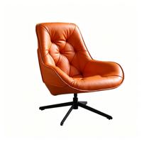 Fauteuil pivotant minimaliste moderne en métal, idéal pour petits salons, balcons, bureaux et bibliothèques