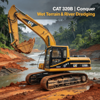 Excavatrice CAT 320B d'occasion abordable, pelle sur chenilles Caterpillar de 20 tonnes, ancien modèle, machine d'origine japonaise en stock