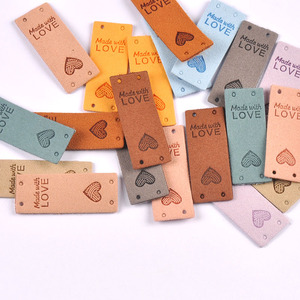 Nhiều Màu Hình Chữ Nhật Trái Tim Thẻ Da Handmade DIY Thủ Công Mỹ Nghệ Trang Trí Nội Thất Cho Hàng May Mặc May Nguồn Cung Cấp Tag - Product Image 2