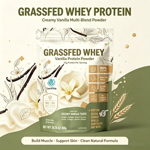 Poudre de Smoothie Protéiné avec 25g de <span class=keywords><strong>Whey</strong></span> de Bovin Élevé en Pâturage et 10g de Collagène, Champignons Fonctionnels, Saveur Crème Vanille ODM/OEM - Product Image 1
