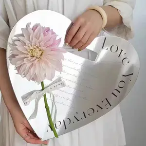 单玫瑰花束纸提包便携式心形情人节礼品包定制带标志的花袋