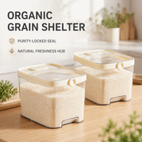 Seau de stockage de farine de riz résistant aux intempéries, conteneur en plastique hermétique avec système de pression pour autres céréales