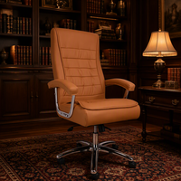 Chaise de bureau moderne pour dirigeant, chaise visiteur pivotante confortable en acier inoxydable, chaise d'ordinateur réglable pour chambre à coucher