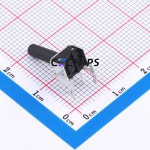 GT-TC101B-H150-L1 Tactile Switch Through hole,6x7.5mm Switch Single Pole Single Throw Round Button 2.5N Right Angle Insert - Product Image 2