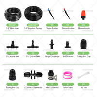Kit d'irrigation goutte à goutte pour plantes Hantechn PE 135 pièces, installation facile, avec goutteurs réglables et micro-tuyaux