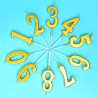 4.3cm * 2.5cm or répandu joyeux anniversaire numéro figure bougies de fête pour enfants bougies en gros