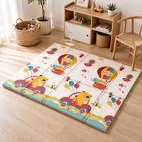 Alfombra de Juego Plegable para Bebé con Diseño de Oso en Globo Aerostático, Personalizable, de XPE, No Tóxica, Certificada por CPC, Reversible, para la Habitación del Bebé