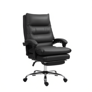 Sedia da Ufficio Direzionale in Pelle PU con Braccioli Regolabili, Funzione Massaggio, Base Cromata per Comfort e Relax - Product Image 1