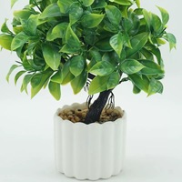 Petit arbre artificiel Banyan Bonsai, plante verte de simulation, décoration de bureau, salon, hôtel, ornements de table