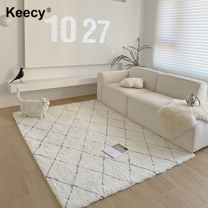 Tapis nordique blanc en peluche pour porte et velours, moquette de chambre à coucher, de salon, grand - Product Image 4