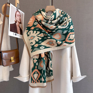 65x185cm autumnwomen của bắt chước Cashmere mùa đông khăn Polyester Khăn choàng lớn Windproof dày ấm chống vi khuẩn khăn choàng - Product Image 2