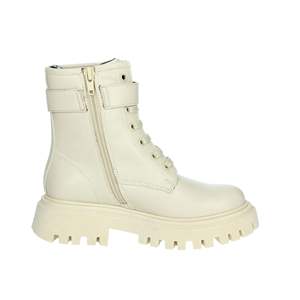 Botas de Combate para Niñas, Color Beige, con Cordones, Suela Gruesa, Botines - Product Image 4