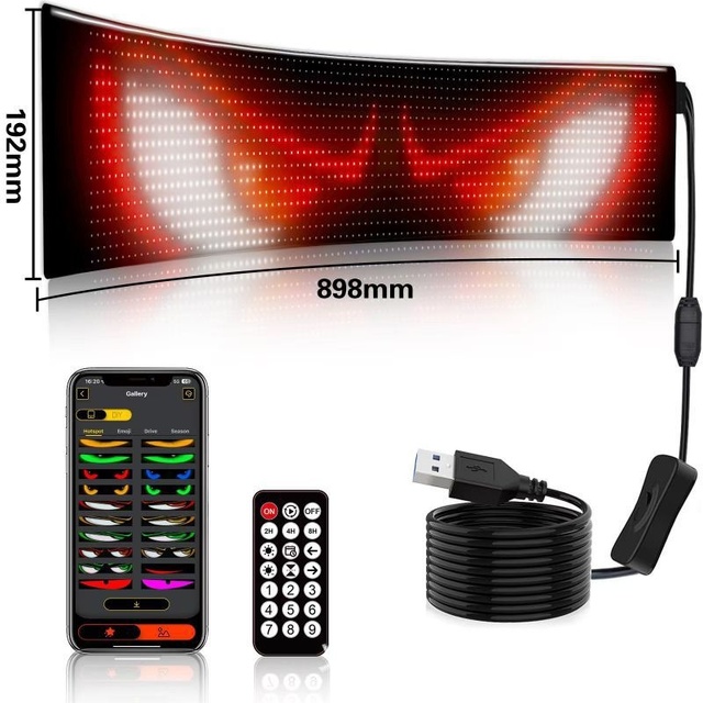 Devil's Eye IP65 Smart Flexible LED Window Advertising Screen Car Sticker for Outdoor Use for Taxies SDK Text Scrolling Soft