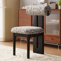 Chaise de salle à manger en bois massif de style nordique français, chaise vintage avec dossier en forme d'hippopotame, chaise de salle à manger design minimaliste, luxe léger, rétro, pour la maison