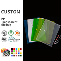 Pochette transparente en PVC imperméable avec fermeture à pression pour l'organisation scolaire et de bureau, logo personnalisé accepté